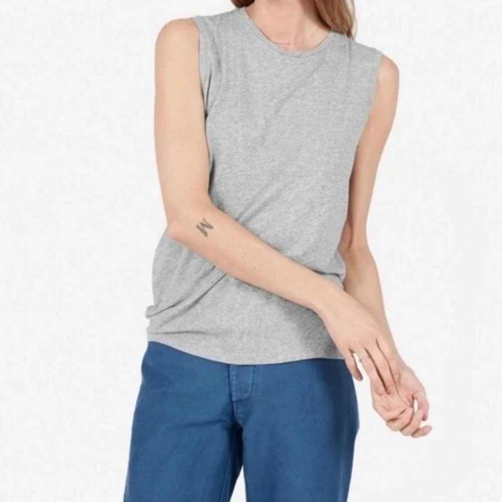 Everlane XS Sleeveless Muscle Tank, Heather Gray